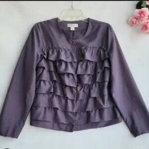 Christopher & Banks Large Lavender Ruffle Jacket